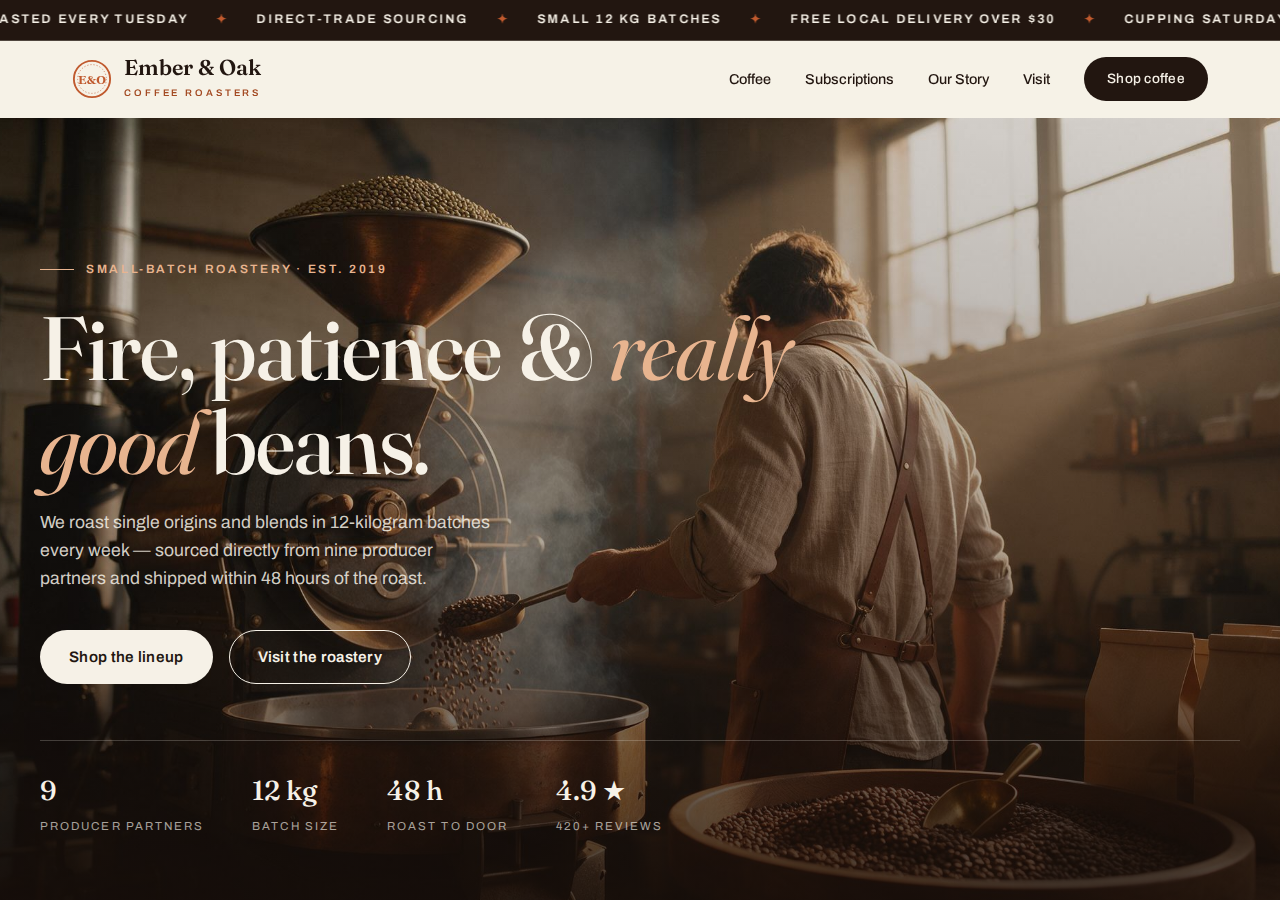 Foundry Coffee Roasters — site hero